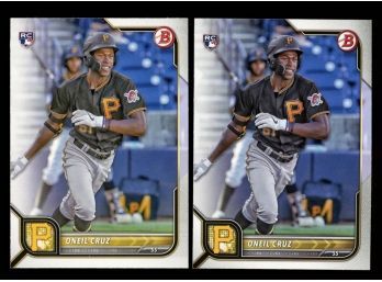 Lot Of 2 ~ 2022 Bowman Oneil Cruz Rookie Cards Pittsburgh Pirates