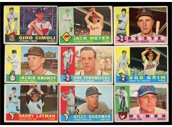 1960 Topps Baseball Lot Of 9