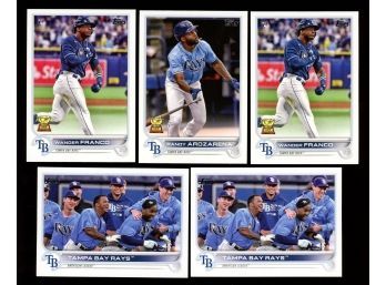 Lot Of 5 ~ 2022 Tampa Bay Rays Lot With 2 Wander Franco Rookies