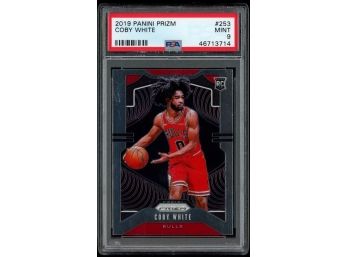 2019 PANINI PRIZM #253 COBY WHITE ROOKIE CARD PSA 9 MINT