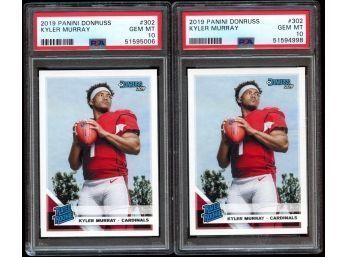 LOT OF 2 ~ 2019 DONRUSS KYLER MURRAY RATED ROOKIE CARD PSA 10 GEM MINT