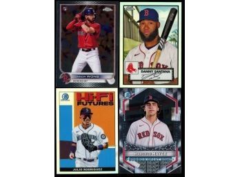 Lot Of 4 ~ Boston Red Sox Bowman Chrome & Topps Chrome