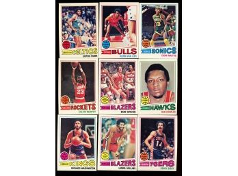 LOT OF 9 ~ 1977 TOPPS BASKETBALL