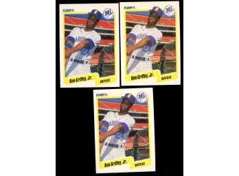 LOT OF 3 ~ 1990 FLEER KEN GRIFFEY JR ROOKIE CARD