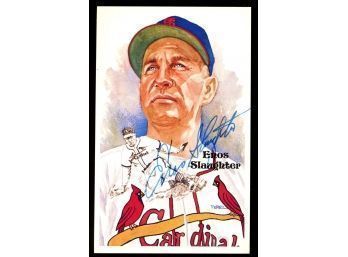 1985 Enos Slaughter Perez-Steele Autographed Postcard /10,000