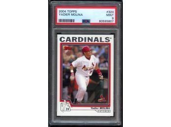 2004 TOPPS BASEBALL #324 YADIER MOLINA ROOKIE CARD PSA 9 MINT