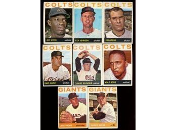 1954 Topps Baseball Lot Of 8 Houston Colts