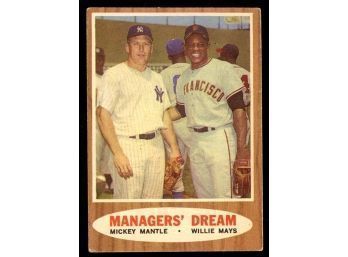 1962 TOPPS #18 MANAGERS DREAM MANTLE MAYS