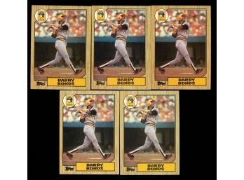 Lot Of 5 ~ 1987 Topps Baseball Barry Bonds Rookie Cards