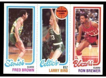 1980 Topps Basketball Larry Bird Rookie Card BROWN / BREWER NM