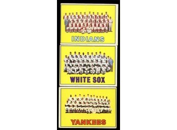 1967 TOPPS BASEBALL TEAM LOT ~ INDIANS / WHITE SOX / YANKEES