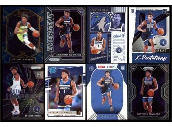 2020 ANTHONY EDWARDS ROOKIE CARD LOT OF 8   (2)