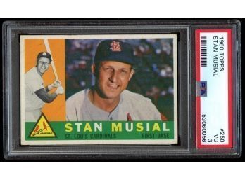 1960 TOPPS BASEBALL #250 STAN MUSIAL PSA 3 VG