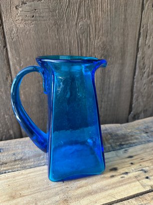 Glass Pitcher Blue Serve Ware