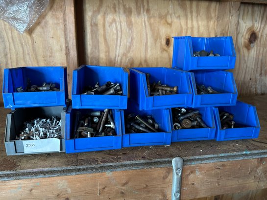 Hardware Lot With Plastic Storage Containers