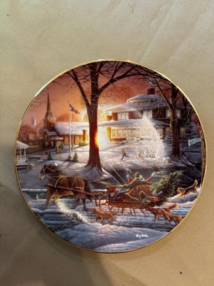 Terry Redlin Decorative Plate Winter Scene