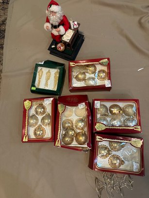 Santa Claus And Glass Ornaments Bulbs