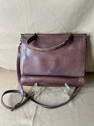 Coach Purse Dark Brown Leather Top Handle