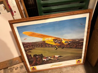 Wall Hanging Wood Frame Aircraft Print Art