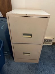 File Cabinet Beige Metal Two Drawer