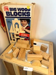 Toy Big Wood Blocks In Box Vintage
