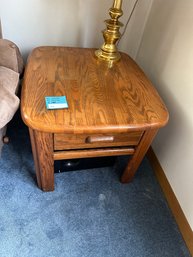 End Table Wood Side Table With Drawer
