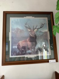 Elk Print With Green Mat Sir Edwin Landseer
