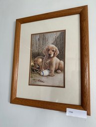 Wall Art Decor Tan Puppy Dog Print