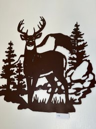 Wall Decor Wood Buck Deer And Tree Cutout