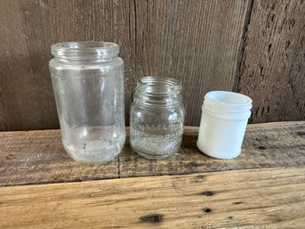 Glass Bottle Lot Milk Glass Vaseline