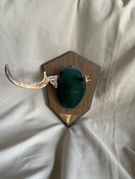 Deer Antler Wall Mount Green Velvet Decor