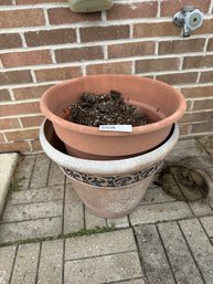 Flower Pot Lot Of Two Flower Pots