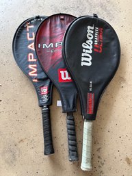 Tennis Racket Lot Of Three Wilson