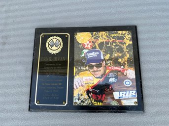 Wall Plaque Ernie Irvan Picture 1994 Limited Edition