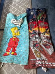 Sleeping Bag Lot Of Two Simpsons Transformers