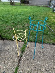 Plant Stand Lot Yellow And Blue