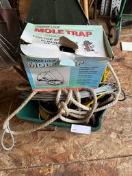 Rope Lot With Bucket And Mole Trap