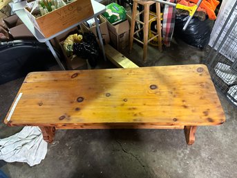 Coffee Table Wood Oval Cutout