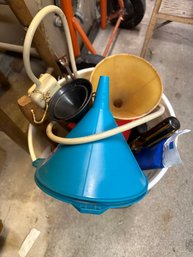 White Bucket Lot Funnels Hardware