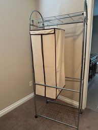 Garment Clothing Storage Rack With Canvas Bags