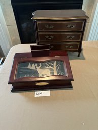 Jewelry Box Lot Of Two Deer Woods