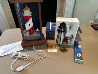 Lighthouse Light Lot Of Two Beach Decor