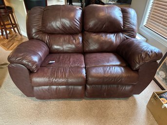 Couch Brown Leather Loveseat Reclining