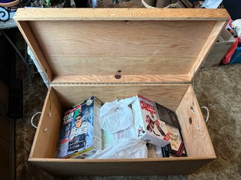 Wood Chest Storage Sports Cereal Boxes Newspapers