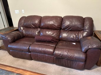 Couch Brown Leather Reclining Recliner