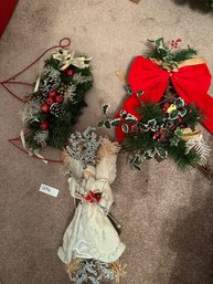 Christmas Wall Decor Wreath Angel Lot