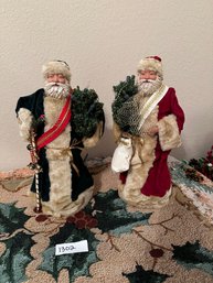 Mr Santa Claus Lot Of Two Light Up Boxed