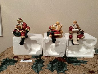 Santa Shelf Sitter Lot Of Three Holiday Decor