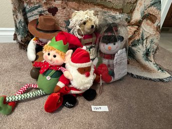 Santa Elf Snowman Plush Christmas