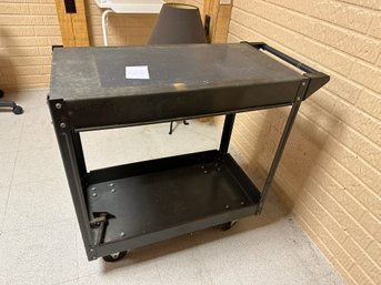 Metal Cart With Casters Gray